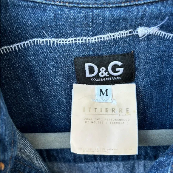 Upcycled Dolce and Gabbana Denim Vest with Floral Patches - Picture 6 of 10